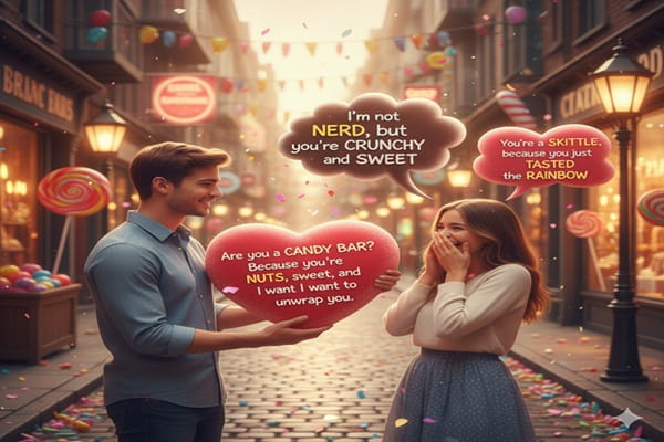 Sweetest Candies Pickup Lines for Love, Crushes & Smiles