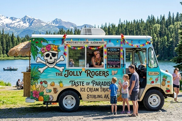 The Jolly Rogers Taste of Paradise Ice Cream Truck Sterling AK